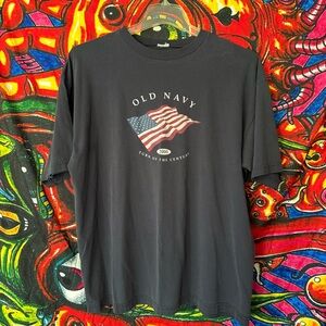 Vintage Old Navy 2000 4th of July Tee Navy Blue 25x28.5